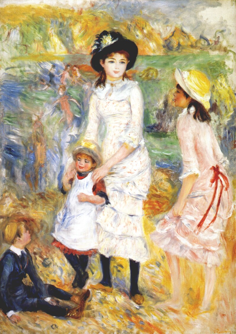 Children on the seashore - Pierre-Auguste Renoir painting on canvas